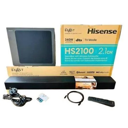 Hisense HS2100 2.1ch Soundbar with Wireless Subwoofer in Kenya | City Gadgets Kenya