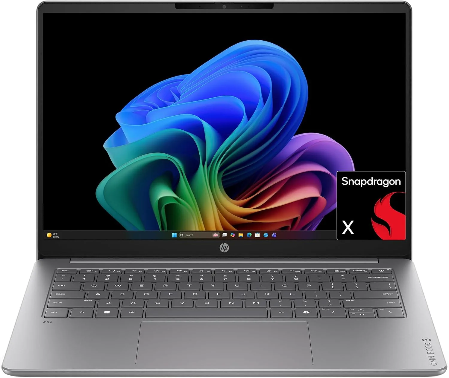 HP OmniBook 3 — Snapdragon X1, 16GB RAM, 512GB SSD, 14", Windows 11